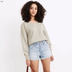 Curvy Relaxed Denim Shorts in Cedarcroft Wash